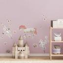 Wallsticker til børneværelset Enhjørning i lyserød blomst Kikki Belle - 15 stykker - 50x70 cm