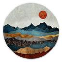Tableau sur alu-Dibond rond SpaceFrog Designs - Soleil d'ambre