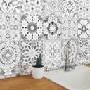 Azulejos Adhesivos con motivos marroquíes en blanco y negro - lote de 12