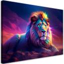 Canvas print neon løve Afrika