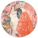 Fototapet Klimt - Veninderne - Rundt - Selvklæbende/ikke-vævet