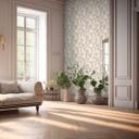 Tapet med geometrisk mønster i beige grå hvid - moderne ikke-vævet tapet diskret og stilfuldt