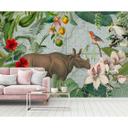 Livingwalls papier peint photo ARTist Jungle Rhino avec jungle et hippopotame 