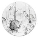 Tableau en alu-Dibond Kvilis - Amis des animaux en noir & blanc