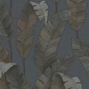 Papel pintado no tejido azul petróleo jungla papel pintado salón hojas de palmera