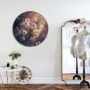 Tableau sur verre rond Kiral - Le bouquet de roses