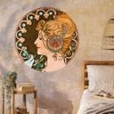 Sticker mural Mucha - La plume - Rond