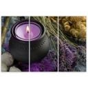 3-delt lærredstryk Lilla Zen Spa Candle
