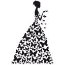 Sticker mural - Lady with Butterflies + sticker fluorescent