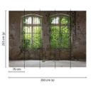 fototapet designwalls i grøn og grå non-woven tapet gammelt vindue beton look natur