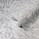 Papel pintado Jungla gris plata efecto metalizado no tejido hojas salón
