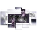 5 stykke lærredstryk Abstrakt Violet Grey