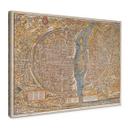 Lienzo mapa histórico de París