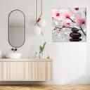 Canvasbillede, Zen sten orkidé blomster