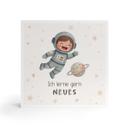 Holzbild zum Hinstellen - Astronautin mit Mutmachspruch 'Ich lerne gern Neues'