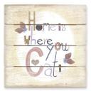 Cuadro de madera Loske - Home is where your Cat is - 40x41,5 cm