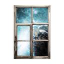 3D Wallsticker vindue shabby - I en fjern galakse