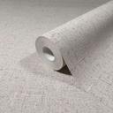 Papel pintado no tejido con textura lisa ligeramente brillante de color beige y gris