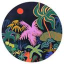 Vinilo decorativo Arty Guava - Exotismo en la oscuridad de la noche - Redondo