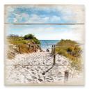 Cuadro de madera Camino a la playa - 40x41,5 cm