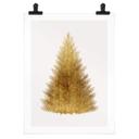Póster Kubistika - Árbol de Navidad dorado