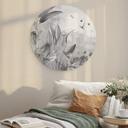 Tableau sur alu-Dibond rond Sir Edward - Botanique noir et blanc