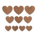 Decoración en madera caoba - juego de corazones (10 piezas)