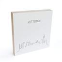Billede af træ til at sætte op - Skyline Rotterdam Outline - 15x15 cm