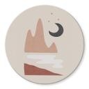 Tableau sur verre rond Orara Studio - Paysage nocturne