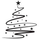 Wallsticker Linjekunst til juletræer