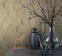 Non-woven tapet med 3D honeycomb mønster brun grafik 