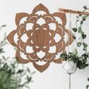 Décoration murale en bois placage d'acajou - Lotus Mandala