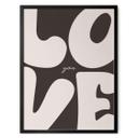 Póster tipográfico Love you Retro Letters