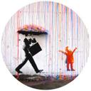 Fototapet Banksy - Coloured Rain - vliesetapet/selvklæbende non-woven tapet