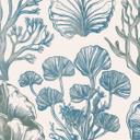 Filigrane alger og skaller | Botanisk illustration Fototapet - casa cartissi