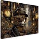 Canvasbillede, Fantastisk kat i steampunk-stil