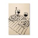 Cuadro de madera bodegón cena con vino - Treechild