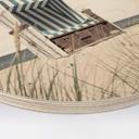 Cuadro de madera silla de playa en el Mar Báltico - redonda