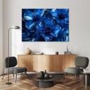 Canvasbillede, Blå 3D-makroblomster