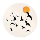 Póster Aves migratorias camino del sur - Kubistika - Round