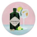 Dibond vægdekoration Gin og tonic-cocktail - Lizde – print på aluminium (Alu-Dibond)