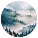Tapet cirkel Mystisk tåge i skoven - SpaceFrog Designs - vliesetapet/selvklæbende non-woven tapet