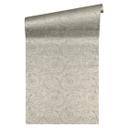 Versace fleecetapet Vasmara barok metallic med ornamenter, sølv, grå