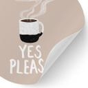 Vinilo decorativo Taza de café caliente por la mañana - EMELIEmaria - Redondo