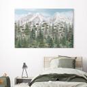 Skovens dyr i en grøn alpin skov - Kikki Belle – print på aluminium (Alu-Dibond)