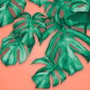 NaturpalmeOrange i orangegrøn - non-woven tapet Designwalls 2 - 2,55 x 3,5 m