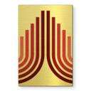Geborsteld Alu-Dibond met goud-, zilver- & kopereffect - Grafische retro bogen - Costa