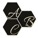 Hexagon bogstaver - Birketræ - Sort