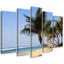 5 stykke lærred Print Tropical Beach Ocean Palm Trees