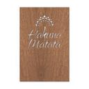 Cuadro decorativo de caoba - Hakuna Matata con flor